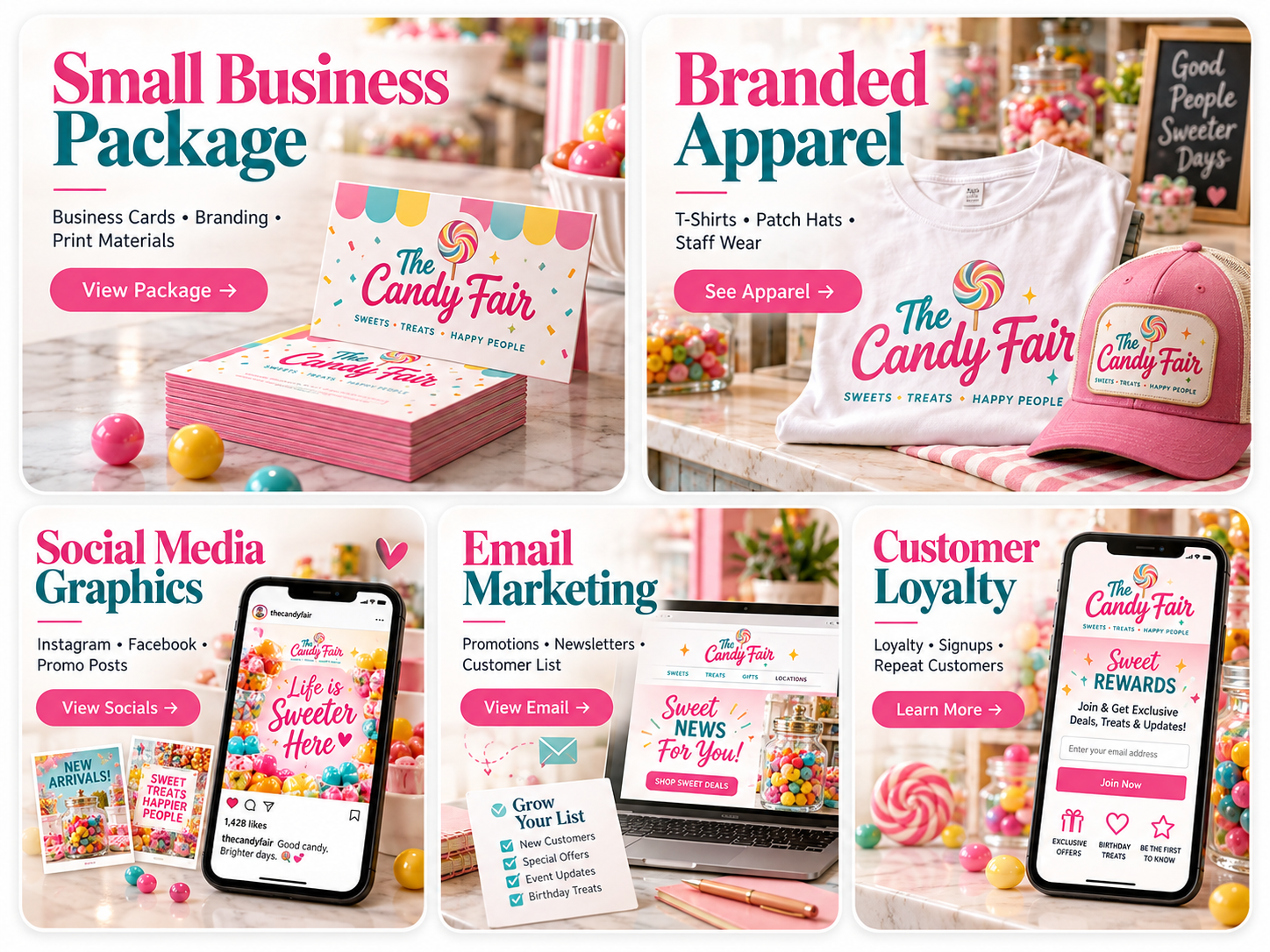 The Candy Fair branding and marketing package example